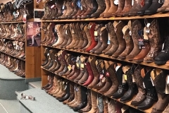 A closer look at the large selection of western boots.